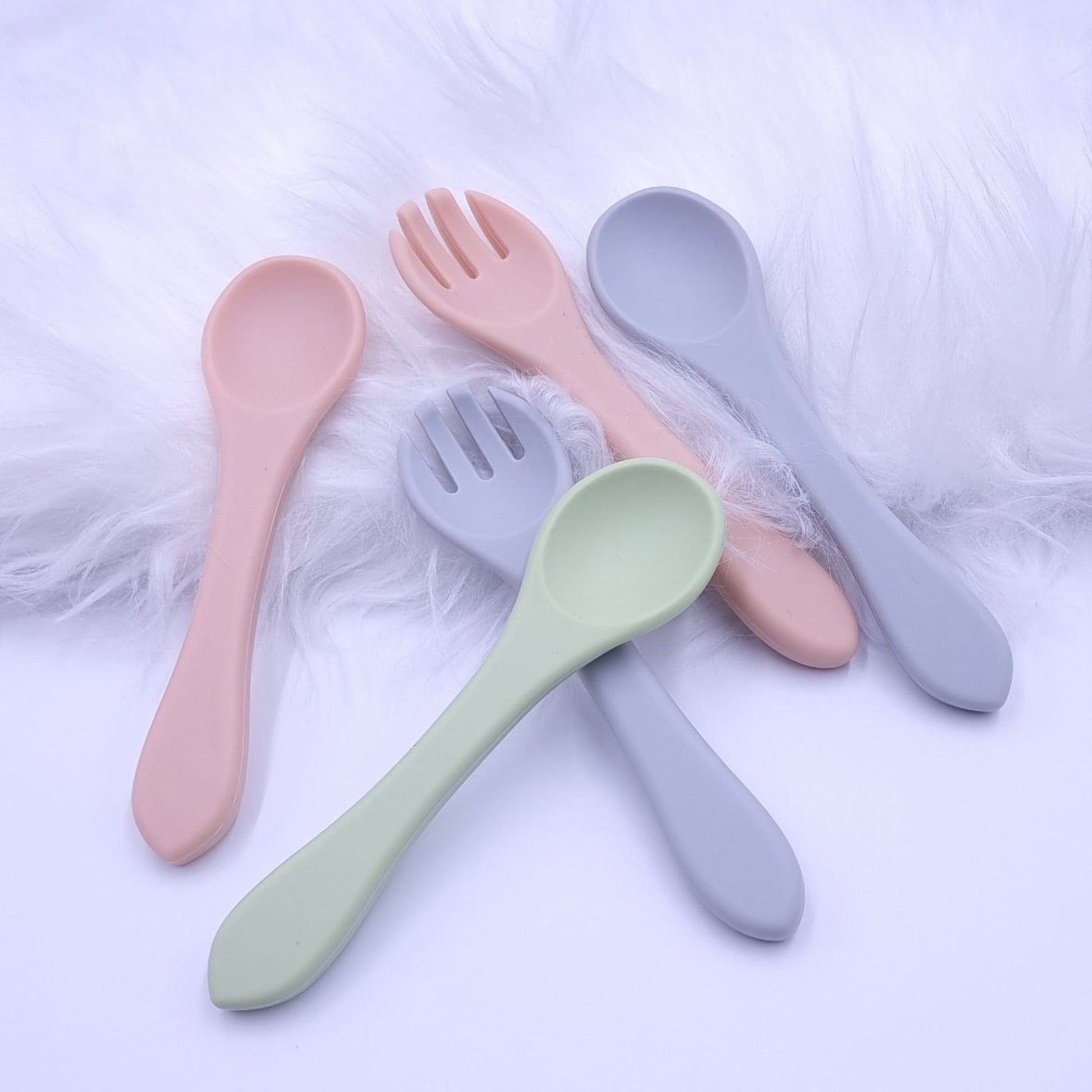 Silicone Fork and Spoon Set MulticolouredS