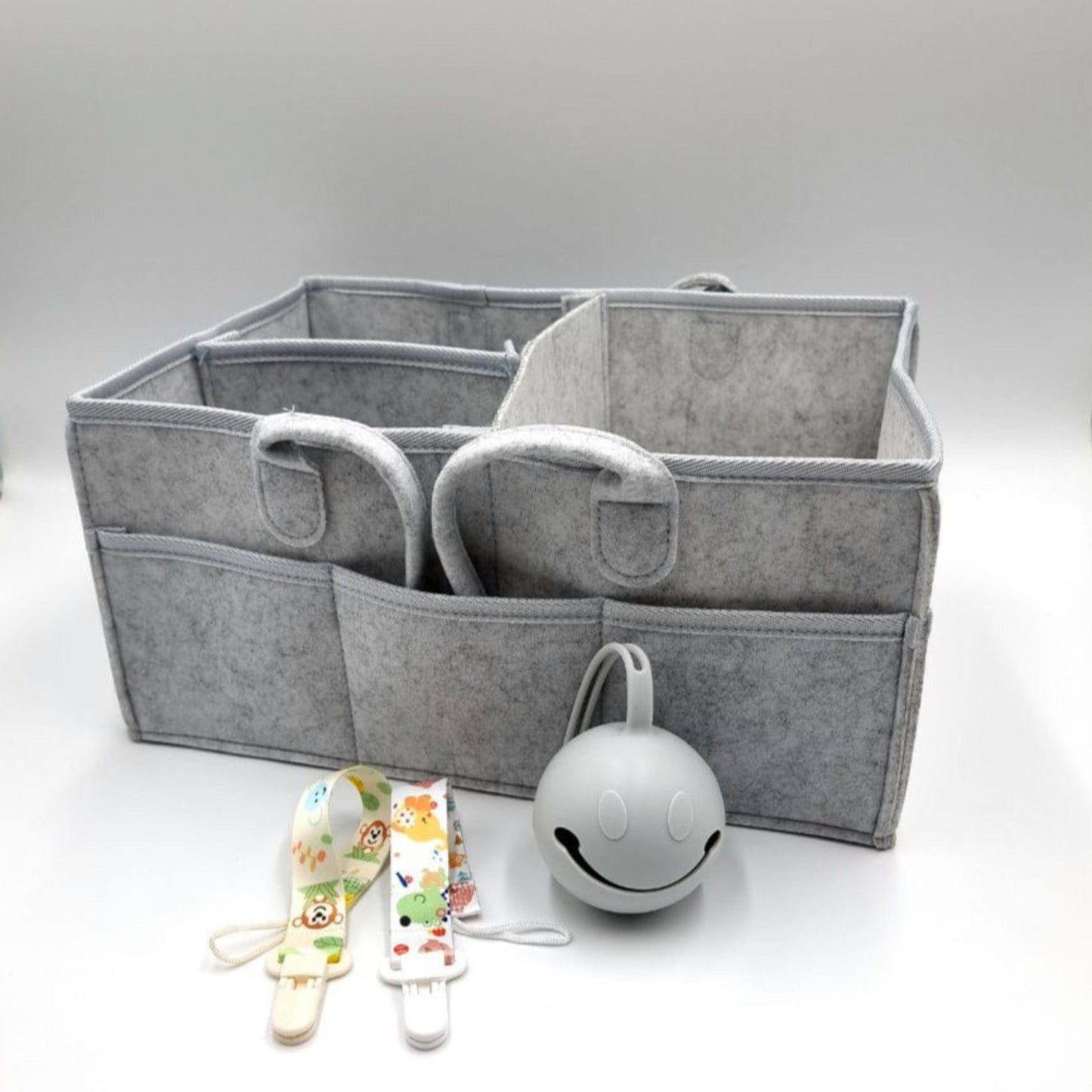 Medium Nappy Caddy Organiser + Pacifier Case + Pacifier Clip
