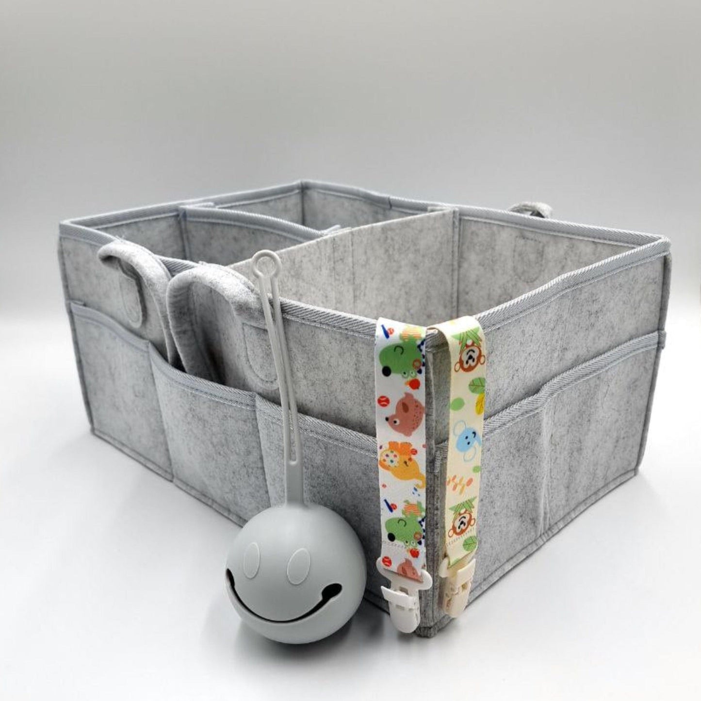 Medium Nappy Caddy Organiser + Pacifier Case + Pacifier Clip